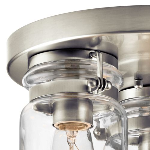 Main product image of Brinley 11.75" 3 Light Flush Mount w/ Clear Glass (Brushed Nickel)