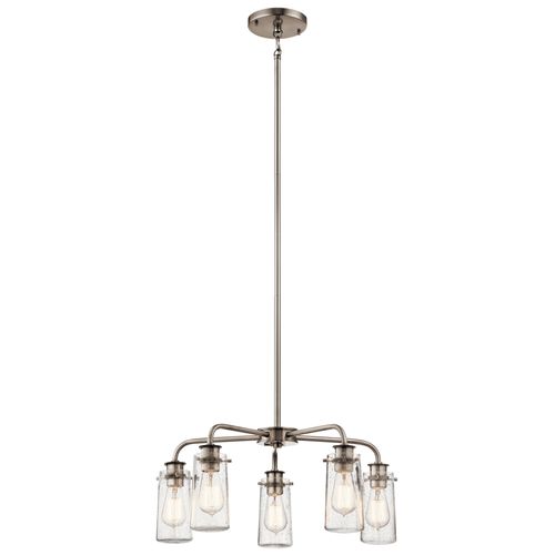 Main product image of Braelyn 11.25" 5 Light Chandelier w/ Clear Seeded Glass (Classic Pewter)