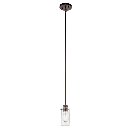 Main product image of Braelyn 8.5" 1 Light Mini Pendant w/ Clear Seeded Glass (Olde Bronze)
