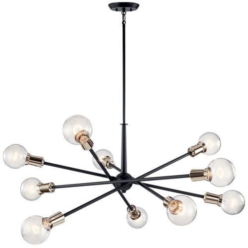 Main product image of Armstrong 53.5" 10 Light Chandelier (Black)
