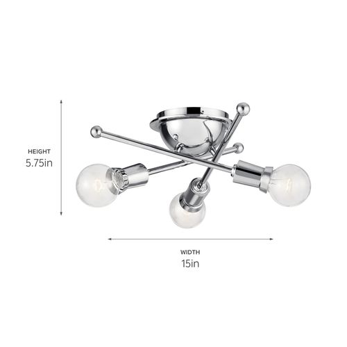 Main product image of Armstrong 3 Light Flush Mount (Chrome)