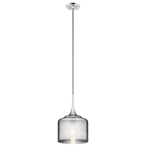 Main product image of Tabot 16.75" 1 Light Pendant w/ Smoked Glass (Chrome)