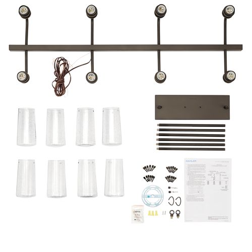 Main product image of Braelyn 11.25" 8 Light Linear Chandelier w/ Clear Seeded Glass (Olde Bronze)