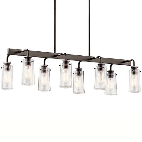 Main product image of Braelyn 11.25" 8 Light Linear Chandelier w/ Clear Seeded Glass (Olde Bronze)