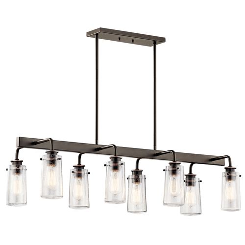 Main product image of Braelyn 11.25" 8 Light Linear Chandelier w/ Clear Seeded Glass (Olde Bronze)
