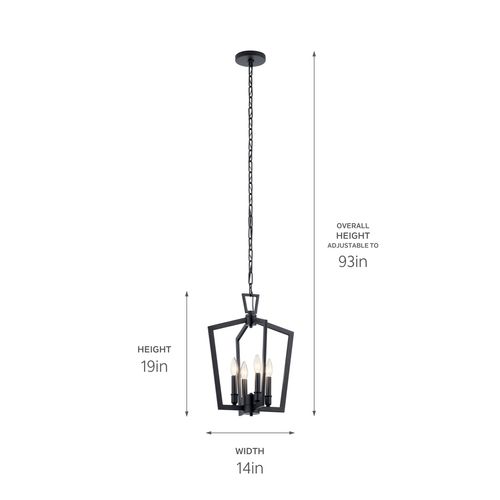 Main product image of Abbotswell 19" 4 Light Pendant (Black)