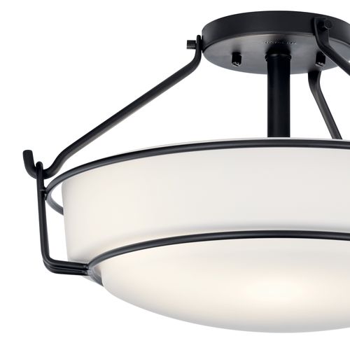 Main product image of Alkire 16.5" 3 light Semi Flush w/ Satin Etched White Glass (Olde Bronze)