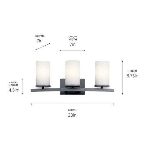 Main product image of Crosby 3 Light Vanity Light (Black)