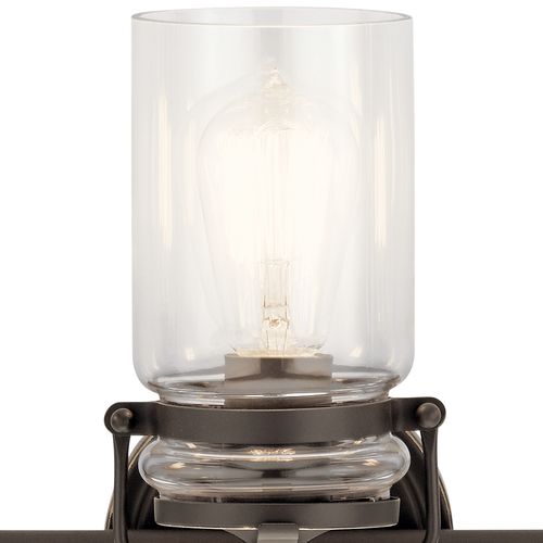 Main product image of Brinley 24" 3 Light Vanity Light w/ Clear Glass (Olde Bronze)