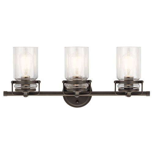 Main product image of Brinley 24" 3 Light Vanity Light w/ Clear Glass (Olde Bronze)
