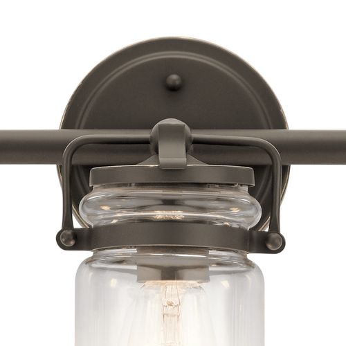 Main product image of Brinley 24" 3 Light Vanity Light w/ Clear Glass (Olde Bronze)