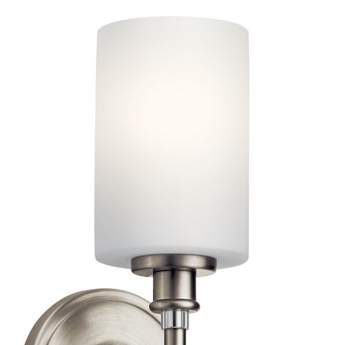 Main product image of Joelson 18.25" 1 Light Wall Sconce w/ Satin Etched Cased Opal and Clear Glass Accent Glass (Brushed Nickel)