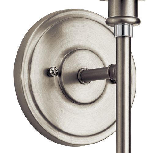 Main product image of Joelson 18.25" 1 Light Wall Sconce w/ Satin Etched Cased Opal and Clear Glass Accent Glass (Brushed Nickel)