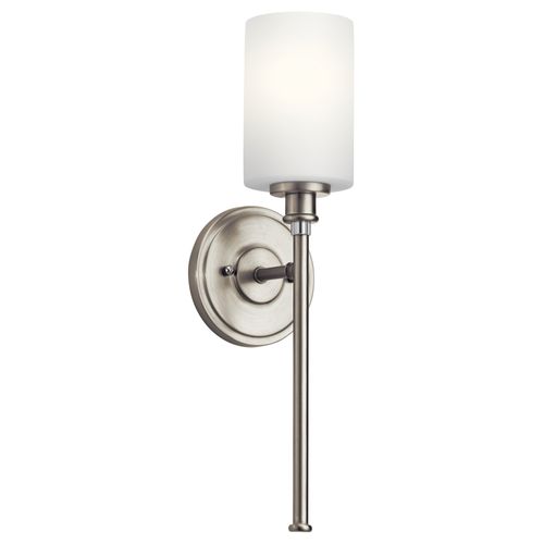 Main product image of Joelson 18.25" 1 Light Wall Sconce w/ Satin Etched Cased Opal and Clear Glass Accent Glass (Brushed Nickel)