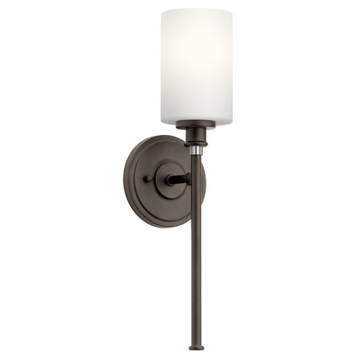 Main product image of Joelson 18.25" 1 Light Wall Sconce w/ Satin Etched Cased Opal and Clear Glass Accent Glass (Olde Bronze)