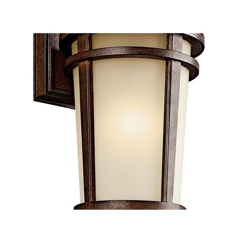 Main product image of Atwood 11" 1 Light Outdoor Wall Light w/ Light Umber Mist Glass and Brown Stone