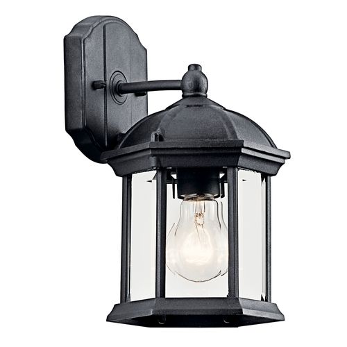 Main product image of Barrie 10.25" 1 Light Outdoor Wall Light w/ Clear Beveled Glass (Black)