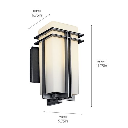 Main product image of Tremillo 11.75" 1 Light Outdoor Wall Light w/ Satin Etched Cased Opal (Black)