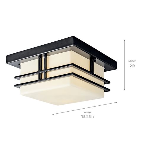 Main product image of Tremillo 11.5" 2 Light Outdoor Semi Flush Light w/ Satin Etched Cased Opal (Black)