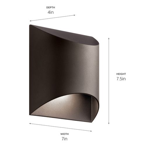 Main product image of Wesley 7.5" LED Outdoor 1 Light Wall Light in Textured (Architectural Bronze)