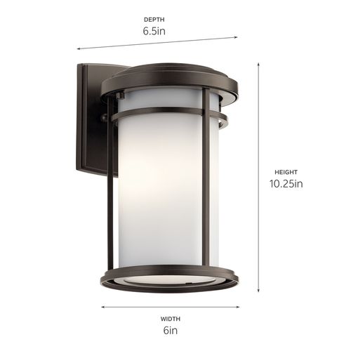 Main product image of Toman 10.25" LED Outdoor Wall Light w/ Satin Etched Glass (Olde Bronze)