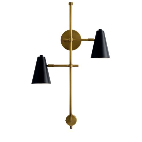 Main product image of Sylvia 2 Light Wall Sconce (Black) and (Natural Brass)