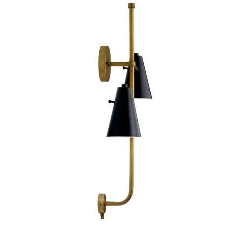 Main product image of Sylvia 2 Light Wall Sconce (Black) and (Natural Brass)