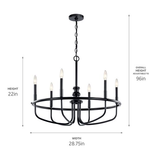 Main product image of Capitol Hill 22" 6 Light Chandelier (Black)