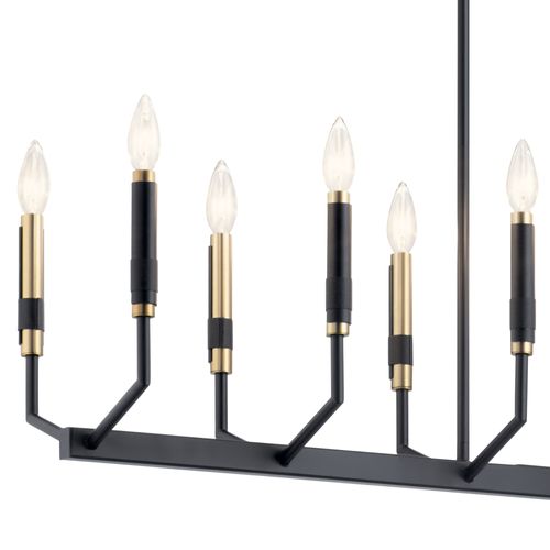 Main product image of Armand 42.75" 12 Light Linear Chandelier (Black/Bronze)