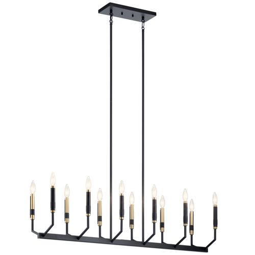 Main product image of Armand 42.75" 12 Light Linear Chandelier (Black/Bronze)
