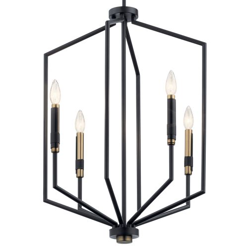Main product image of Armand 27" 4 Light Foyer Pendant (Black/Bronze)