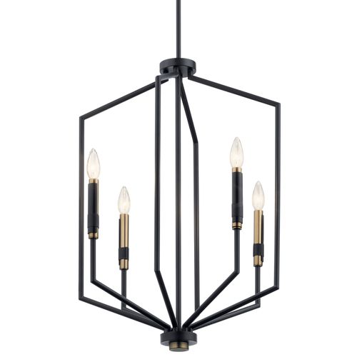 Main product image of Armand 27" 4 Light Foyer Pendant (Black/Bronze)