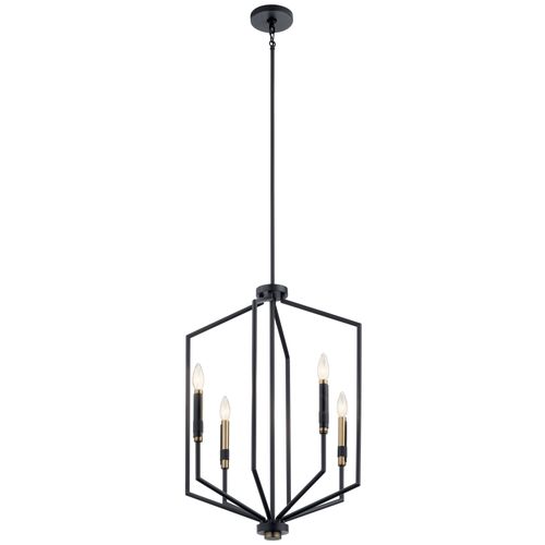 Main product image of Armand 27" 4 Light Foyer Pendant (Black/Bronze)