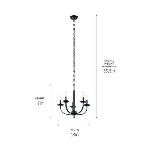 Main product image of Kennewick 5 Light Chandelier (Brushed Nickel)