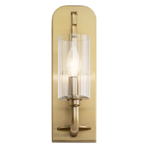 Main product image of Kimrose 1 Light Wall Sconce w/ Clear Fluted Glass in Brushed (Natural Brass)