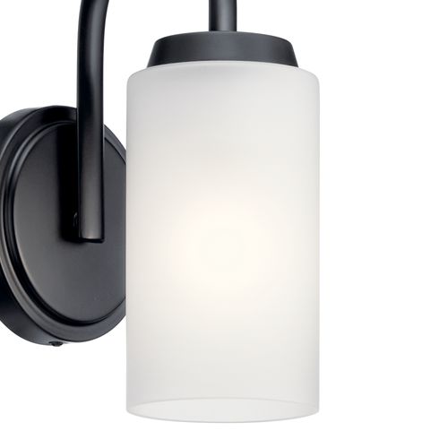 Main product image of Kennewick 1 Light Wall Sconce w/ Etched Glass (Brushed Nickel)