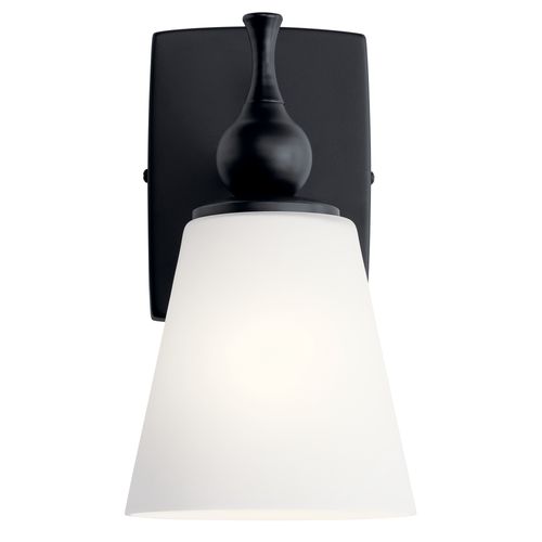 Main product image of Cosabella 6" 1 Light Wall Sconce w/ Etched White Glass (Black)