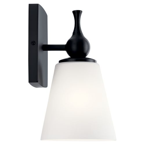 Main product image of Cosabella 6" 1 Light Wall Sconce w/ Etched White Glass (Black)