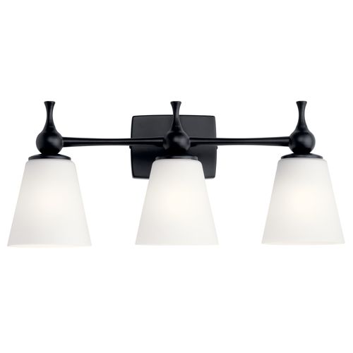 Main product image of Cosabella 24" 3 Light Vanity Light w/ Etched White Glass (Black)