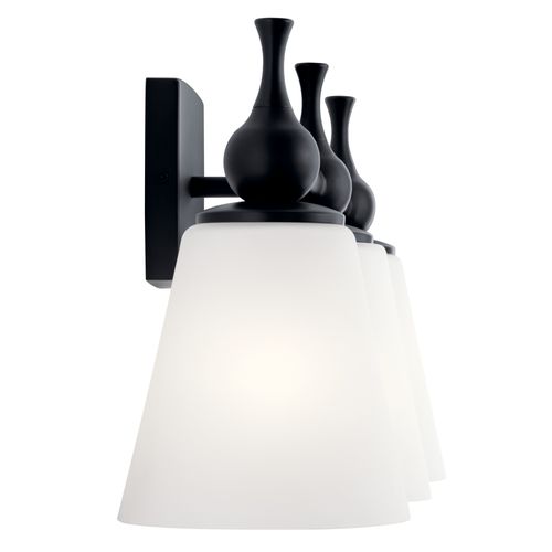 Main product image of Cosabella 24" 3 Light Vanity Light w/ Etched White Glass (Black)