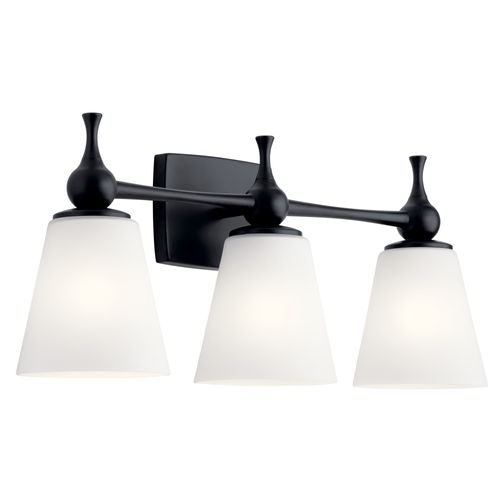 Main product image of Cosabella 24" 3 Light Vanity Light w/ Etched White Glass (Black)