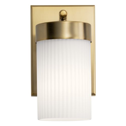 Main product image of Ciona 9" 1 Light Wall Sconce w/ Round Ribbed Glass Brushed (Natural Brass)