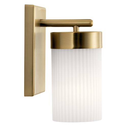 Main product image of Ciona 9" 1 Light Wall Sconce w/ Round Ribbed Glass Brushed (Natural Brass)