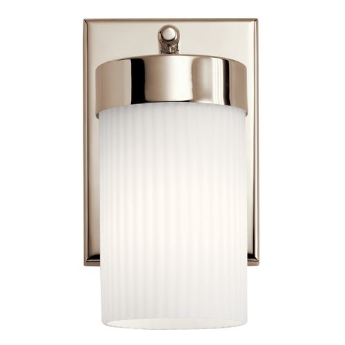 Main product image of Ciona 9" 1 Light Wall Sconce w/ Round Ribbed Glass (Polished Nickel)