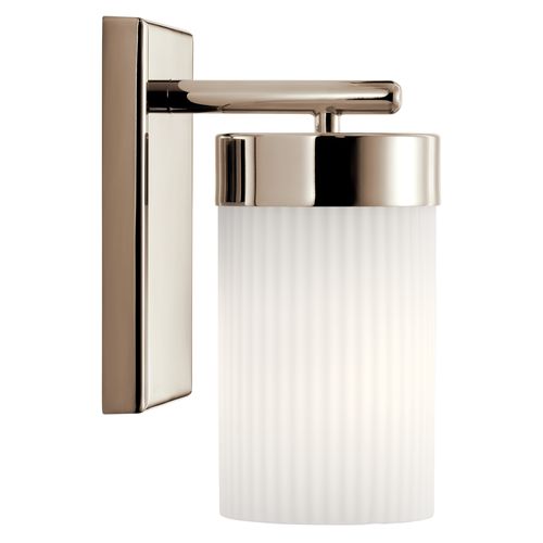 Main product image of Ciona 9" 1 Light Wall Sconce w/ Round Ribbed Glass (Polished Nickel)