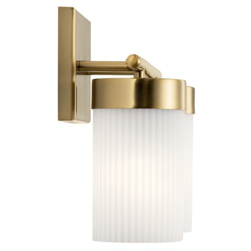 Main product image of Ciona 14.5" 2 Light Vanity Light with Round Ribbed Glass Brushed (Natural Brass)