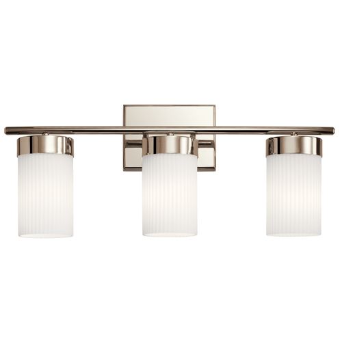 Main product image of Ciona 24" 3 Light Vanity Light w/ Round Ribbed Glass (Polished Nickel)