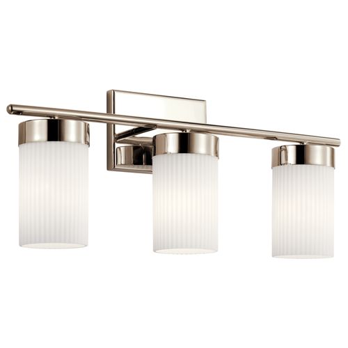 Main product image of Ciona 24" 3 Light Vanity Light w/ Round Ribbed Glass (Polished Nickel)