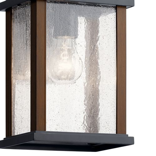 Main product image of Marimount 12.75" 1 Light Outdoor Wall Light w/ Clear Ribbed Glass (Black)