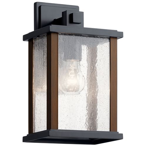Main product image of Marimount 12.75" 1 Light Outdoor Wall Light w/ Clear Ribbed Glass (Black)